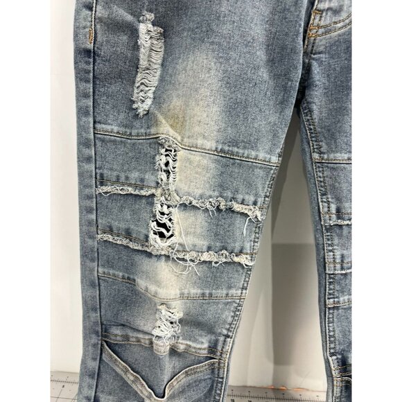 Kayden K Men's Distressed Denim Skinny Jeans Sz. 32 Cotton Blend Ripped Denim - Picture 4 of 10